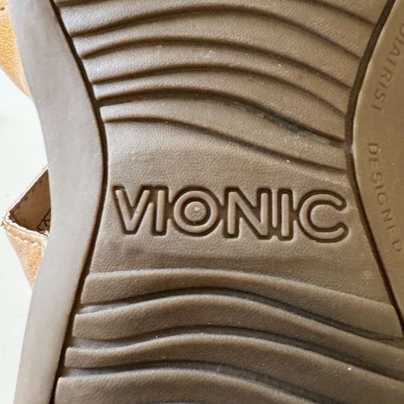 Vionic Misa Rose Gold Women's Size 8  Hook & Loop Slip On Three Strap Sandals - Picture 7 of 13